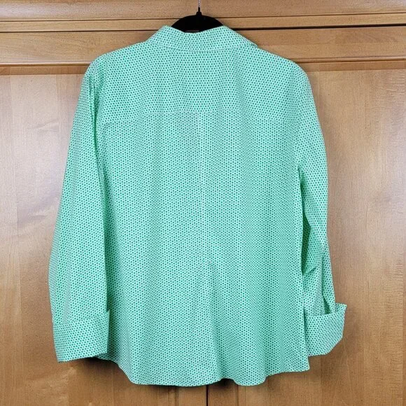 Alex Marie Green Dots Long-Sleeve Button Down Shirt - 16 - Picture 4 of 8